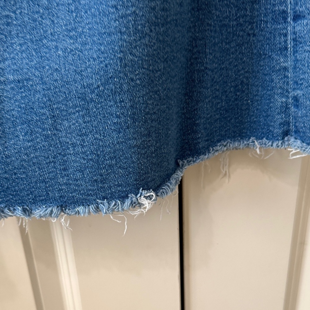 MOTHER - LIL ROLLER FRAY Wide-Leg Light Blue Washed Denim Jeans - Picture 5 of 10